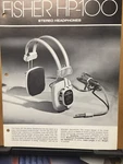 Vtg Fisher Radio Catalog Insert The HP-100 HP-70 Headphones 1974. Fixed Price $8.98.