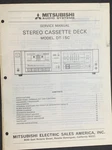 Mitsubishi DT-15C Cassette Deck Service Manual Original. Fixed Price $29.99.