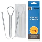 Ryvas Tongue Scraper For Adults (2-PACK) With Travel Case Dual-edge Silver. Fixed Price $26.99.