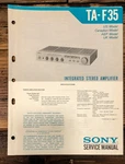 Sony TA-F35 Amplifier Service Manual *original*. Fixed Price $24.97.