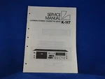 Luxman K-117 Cassette Deck Service Manual. Fixed Price $19.98.