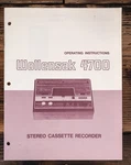 Wollensak Model 4700 Cassette Owners / User Manual *original*. Fixed Price $29.97.