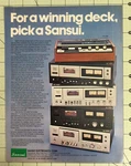 Vintage 1976 Sansui Sc 636 3003 3000 2000 Cassette Deck Magazine Advertisement. Fixed Price $12.95.