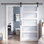 Frosted Glass Sliding Barn Door Kit With 7FT Hardware - 42X84 Inch Diy Assembly. Fixed Price $399.99.