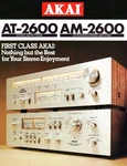 High-resolution Scans Of Vintage Akai AM-2600 Amplifier & AT-2600 Tuner Brochure. Fixed Price $24.99.