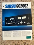 Sansui SC2002 Rare Vintage Dealer Brochure Original. Fixed Price $25.00.
