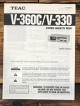 Teac V-360C V-330 Cassette Owners / User Manual *original*. Fixed Price $19.97.