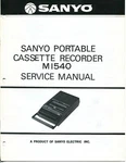Vintage Sanyo Model M1540 Portable Cassette Recorder Service Manual. Fixed Price $19.72.