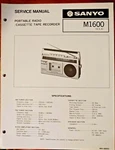 Sanyo M1600 Portable Radio/ Cassette Tape Recorder Original Service Manual. Fixed Price $29.99.