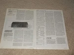 Kyocera D-601 Cassette Deck Review, Pg, 1982, Full Test, Specs, Info. Fixed Price $14.00.