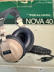 Realistic Nova 40 Stereo Headphones Cat. No. 33 993 Vintage Excellent W/ B. Fixed Price $59.99.