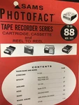 TR-88 Sams Tape Recorder Photofact Concord Hitachi Midland Ross Nos. Fixed Price $14.99.