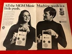 Big 15X22 "playtape" 1960'S 2-TRACK "mgm Music Machine" Player Promo Ad. Fixed Price $49.95.