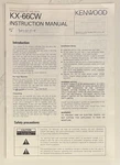 Kenwood KX-66CW Cassette Instruction Manual *original*. Fixed Price $9.99.