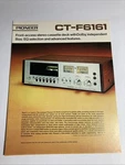 Pioneer CT-F6161 Vintage Stereo Cassette Tape Deck Brochure 1975. Fixed Price $34.99.