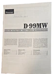 Sansui D-99MW Product Information Sales Brochure Cassette Deck. Fixed Price $29.99.