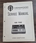 Kenwood KX700 Cassette Deck Service Manual - Oem. Fixed Price $9.00.