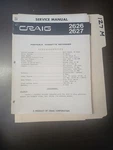 Craig 2626 2627 Service Manual Original Repair Book Portable Cassette Recorder. Fixed Price $49.99.