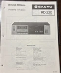 SANYO.JUN/83/ Rd 220 Cassette Tape Deck Service Manual. Fixed Price $20.00.
