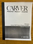 Amplifier Owners Manual Fits Carver TFM-55X. Fixed Price $21.56.