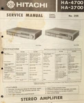 Hitachi Model HA-4700 / HA-3700 Service Manual Original. Fixed Price $20.00.