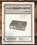 Superscope C-206LP C-207LP Service Manual *original*. Fixed Price $24.97.