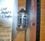 Strong Magnavox By Tung-sol Long Gray Plate Angled Getter 12AX7 / ECC83 Tube. Fixed Price $41.99.