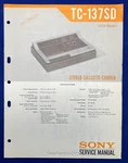 Original Sony TC-137SD Stereo Cassette-corder Preliminary Service Manual -- #2. Fixed Price $14.95.