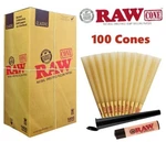 Authentic Raw Classic King Size Pre-rolled Cones 100 Pack & Tube Lighter Us. Fixed Price $17.50.
