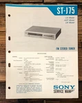 Sony ST-J75 Tuner Service Manual *original*. Fixed Price $19.97.
