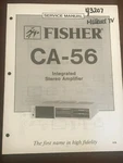Fisher CA-56 Integrated Stereo Amplifier Original Service Repair Manual. Fixed Price $14.94.