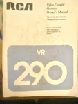 Vintage 1989 Electronics Manual Rca VR290 Video Cassette Recorder Booklet Old. Fixed Price $10.88.
