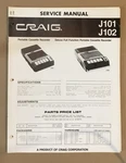 Craig Model J101 J102 Cassette Service Manual *original*. Fixed Price $14.97.
