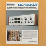 Original Pioneer QL-600A Four-channel Amplifier Brochure Nos And Uncirculated. Fixed Price $19.95.