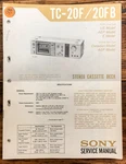 Sony TC-20FB Cassette Service Manual *original*. Fixed Price $19.97.