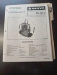 Sanyo M-G11 Service Manual Original Repair Book Stereo Mini Cassette. Fixed Price $49.99.