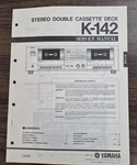Yamaha K-142 Double Cassette Deck Service Manual Original. Fixed Price $11.95.
