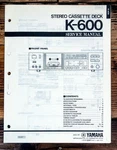 Yamaha K-600 Cassette Service Manual *original*. Fixed Price $24.97.