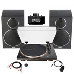 Audio-technica AT-LP70XBT-BZ Wireless Turntable With Amplifier System Bundle. Fixed Price $449.99.