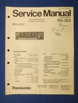 Panasonic RS-363 Cassette Service Manual Factory Original The Real Thing. Fixed Price $8.40.