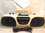 White Sanyo Fm-am Radio Cassette Player/recorder 2 Way 4 Speakers Model M7035. Fixed Price $71.64.