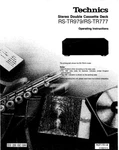 Technics RS-TR777 RS-TR979 Cassette Deck Owners Instruction Manual Reprint. Fixed Price $22.24.