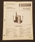 Sanyo M-G100 Stereo Mini Cassette Player. Service Manual. Japan 1983. Fixed Price $14.99.