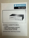 Vintage Sanyo Operating Instructions Model Number Rd 5370. Fixed Price $10.00.