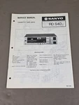 Sanyo Cassette Tape Deck Rd S40-2 Service Manual D-5731. Fixed Price $54.95.