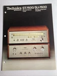 Technics ST-7600/SU-7600 Tuner And Amp Brochure Original. Fixed Price $38.00.