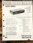 Sony TC-FX430 TC-FX433 Cassette Service Manual *original*. Fixed Price $14.97.