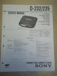 Sony Service Manual D-232/235 Discman Cd Player Original Repair. Fixed Price $12.48.