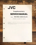 Jvc KD-D50 Cassette Supp. Service Manual *original*. Fixed Price $19.97.
