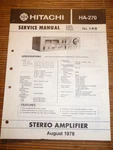 Service Manual For Hitachi HA-270, Original!. Fixed Price $16.89.
